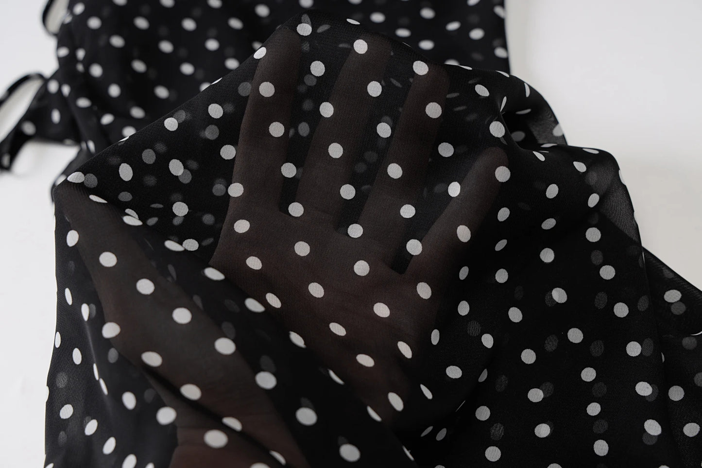 2025 Black Fashion Polka Dots Sundress Sexy See Through Spaghetti Strap Maxi Dress Women Summer Clothes Party Slip Dresses A1259
