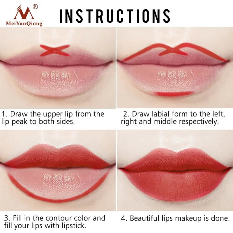 MeiYanQiong Lipgloss Matte Lip Gloss Velvety Lipstick Liquid Matte Waterproof Lip Tint Full & rich Sexy Lip Makeup Cosmetic