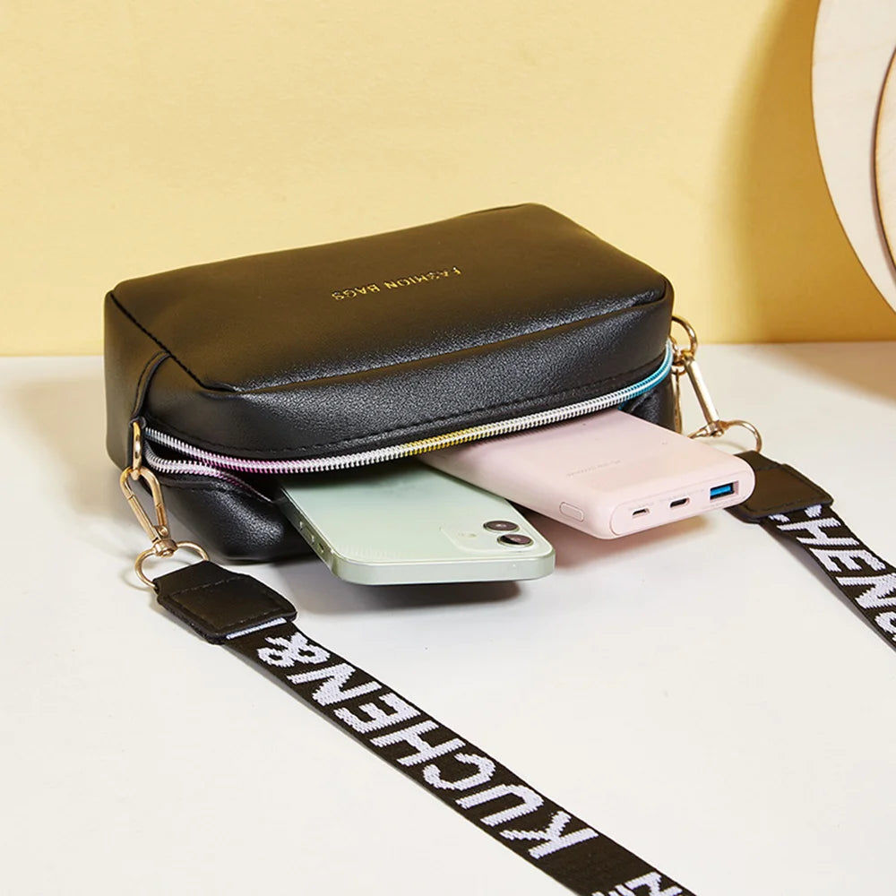 Luxury Designer Handbag Messenger Bag Simple Women's Single Crossbody Shoulder Bag Adjust Wide Strap Tote Satchels Phone Purse