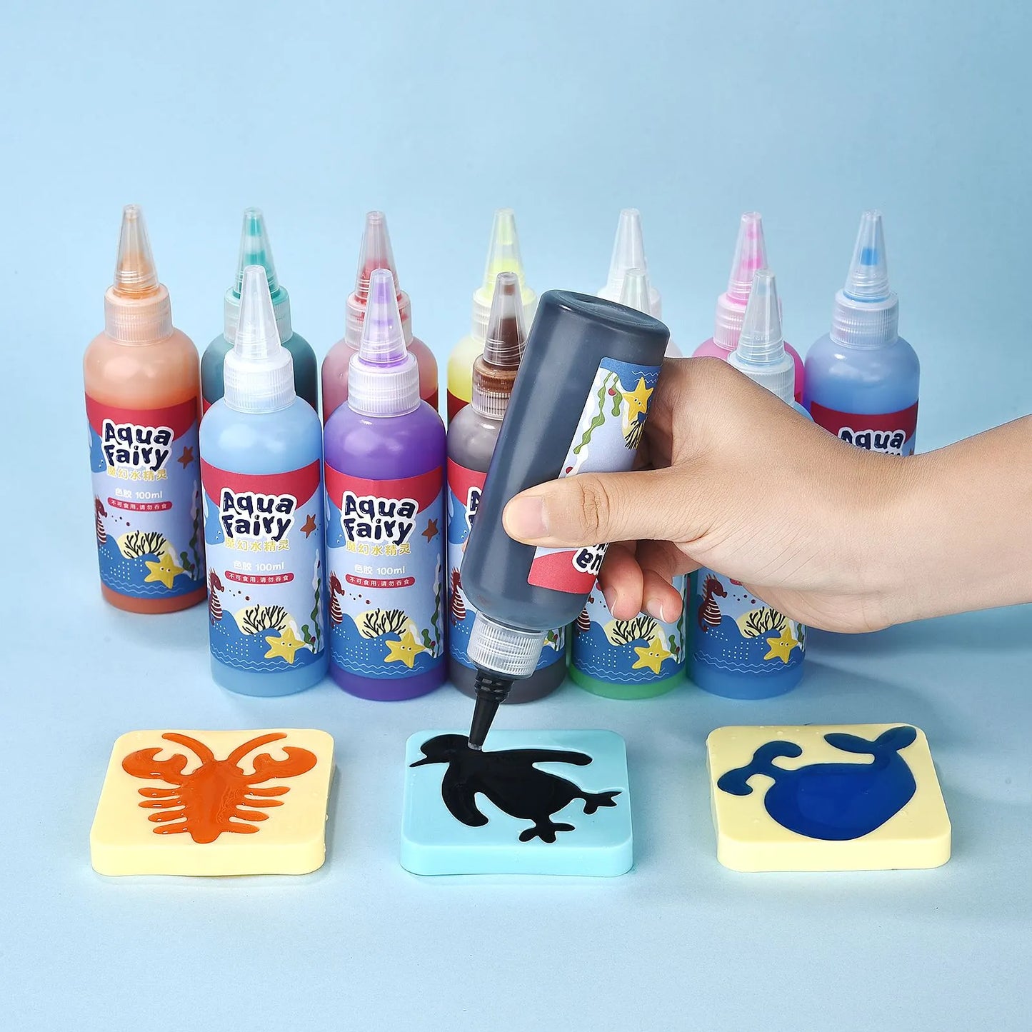DIY Craft Painting Stickers Montessori Education Origami Magic Water Elves Kit Set Toys Handmade Children Gift Kids Craft Xmas