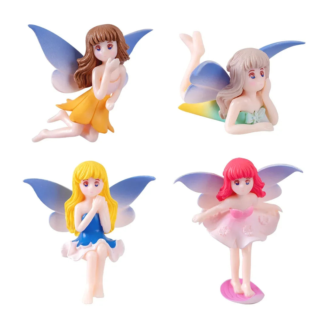 1/4pcs Figurines Miniatures Cute Fairy Elf Micro Landscape Ornaments for Home Decorations Room Decor Desktop Accessories Gifts