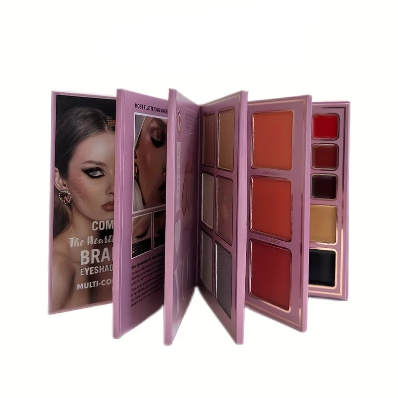 78-Color Multifunctional Makeup Palette and Brush Set, Matte, Pearlescent, Glitter, Highlighter, Contouring, Blush, Eyeshadow, Lip Gloss Combination Palette, Cosmetics, Makeup Tools, Makeup Book, Cosmetics Set, Daily Use, Chr