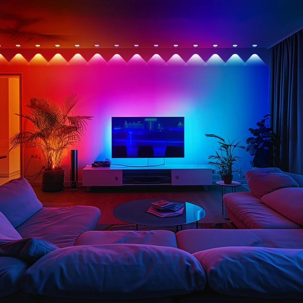 30M Smart Eaves Light Permanent LED Strip Lights Outdoor WIFI RGBIC Lamp w/Remote for House Party Christmas Holiday Decor Lights