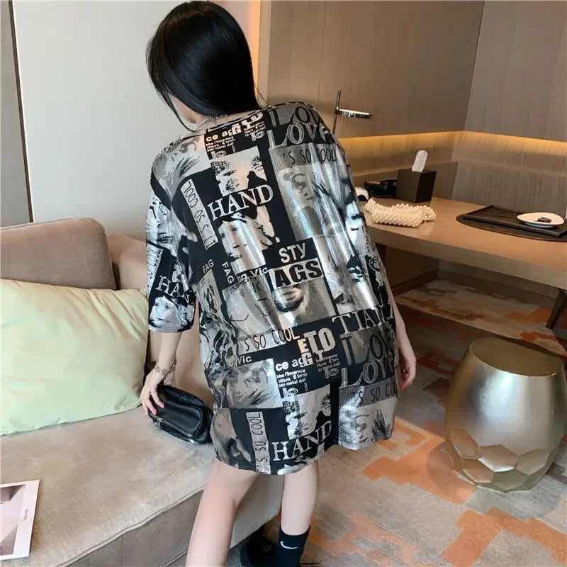 Summer Outfit Female Top Short Sleeve Women's T-shirt 2025 High Quality Y2k Fashion Korea Korean Style Popular Clothes Clothing