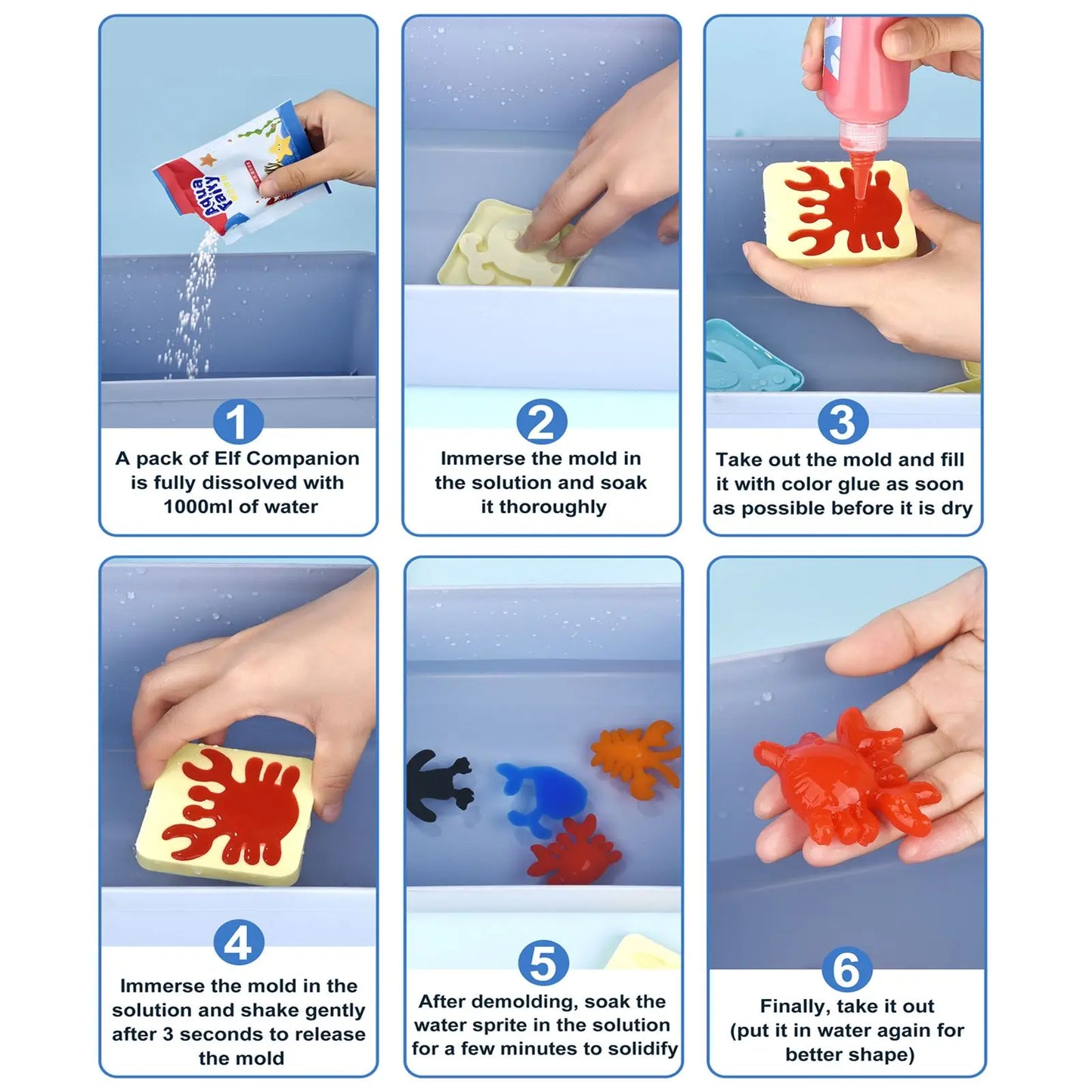 DIY Craft Painting Stickers Montessori Education Origami Magic Water Elves Kit Set Toys Handmade Children Gift Kids Craft Xmas