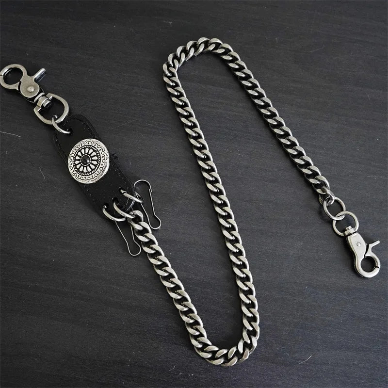 Hip Hop Punk Leather Skull Metal Casual Wild Pants Chain Wallet Chain Key Chain Men's Waist Chain