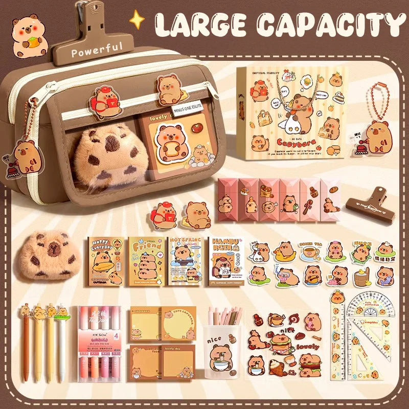Cute Fabric Pencil Case Kawaii Large Capacity Animal Zipper Kids Bag Children'S Boys' Pen Pouch Girl School Case Supplies