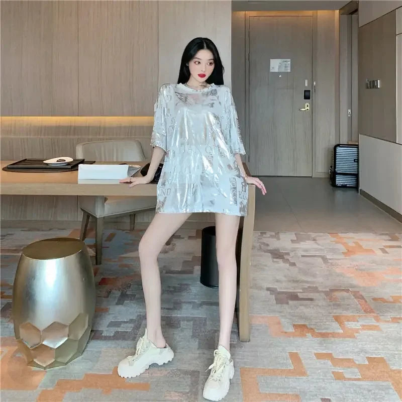 Summer Outfit Female Top Short Sleeve Women's T-shirt 2025 High Quality Y2k Fashion Korea Korean Style Popular Clothes Clothing