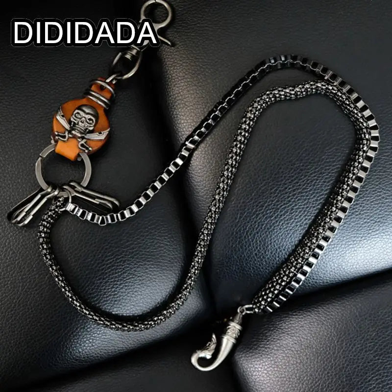 Women Men's Motorcyle Keychain Belt Chains Rock Punk Double chain Cowboy Cowgirls Pants Trousers Chain Biker Wallet Accessories