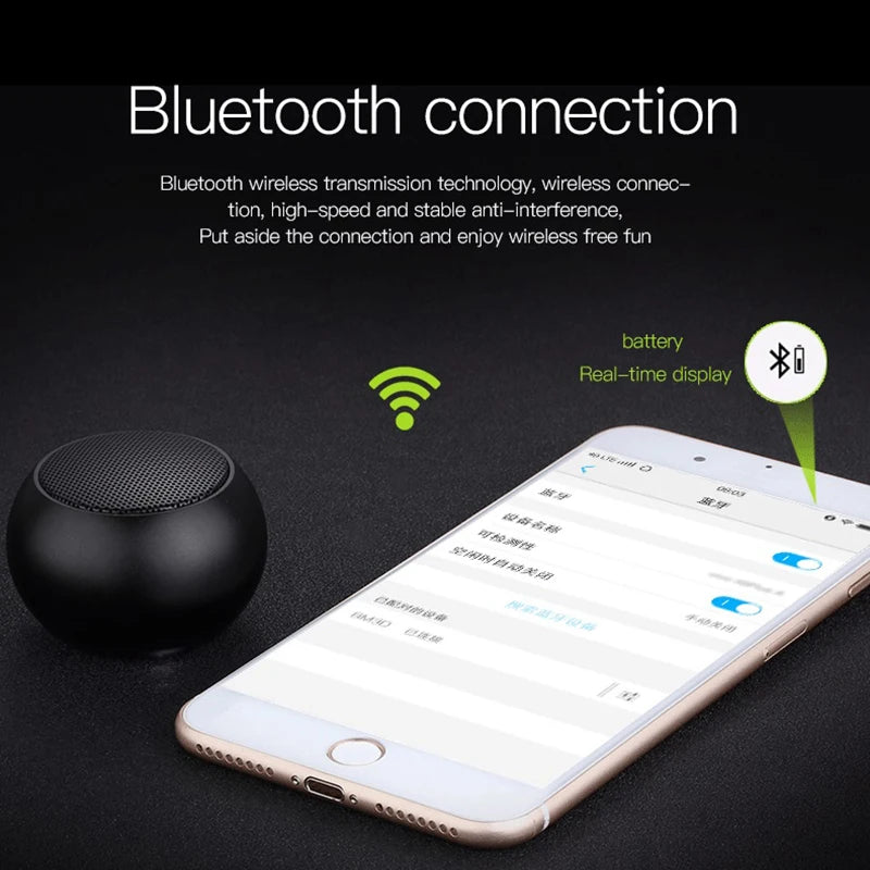 Bluetooth Wireless Speakers TWS Handfree Portable Cell Phone Speaker Small Subwoofer Bass Sound Box Mini Soundbox Metal