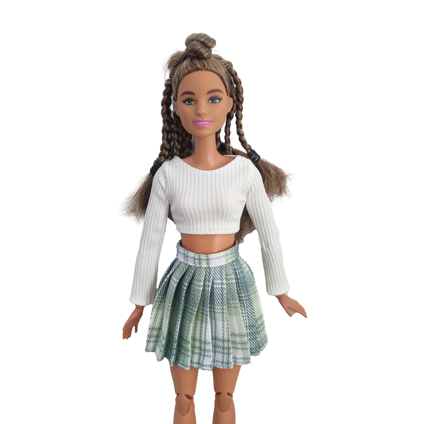 Doll Clothes Striped long sleeved short top pleated skirt denim shorts Daily Wear Accessories Clothes for Barbies doll