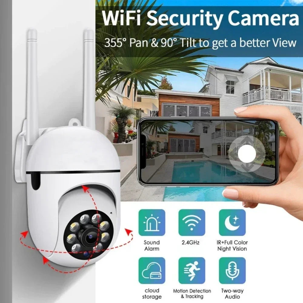 8MP Wifi IP Camera 8X Digital Zoom AI Human Tracking Surveillance Camera Two-Way Audio HD Night Color Home Security Monitor CCTV