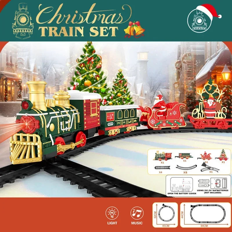 Track Cars Toys Christmas Gifts Electric Toy Train Set Children's Railway Locomotive Classic Steam Trains Car Vehicle Models Kid