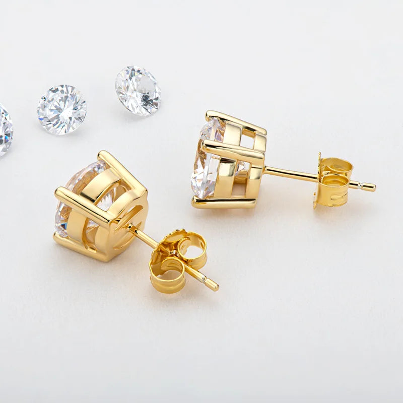 Premium 0.5-2ct Diamond Stud Earrings for Women Orginal 925 Sterling Silver Screw Back Women Moissanite Earring 2024