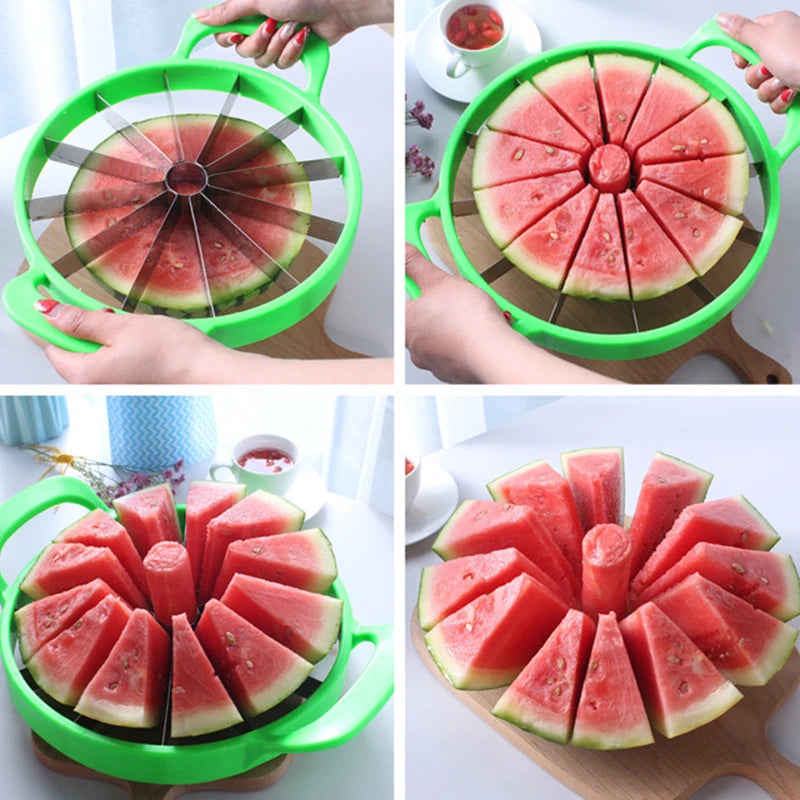 1PC Watermelon Slicer Cutter Stainless Steel Large Size Sliced Watermelon Cantaloupe Slicer Fruit Divider Kitchen Gadgets Items
