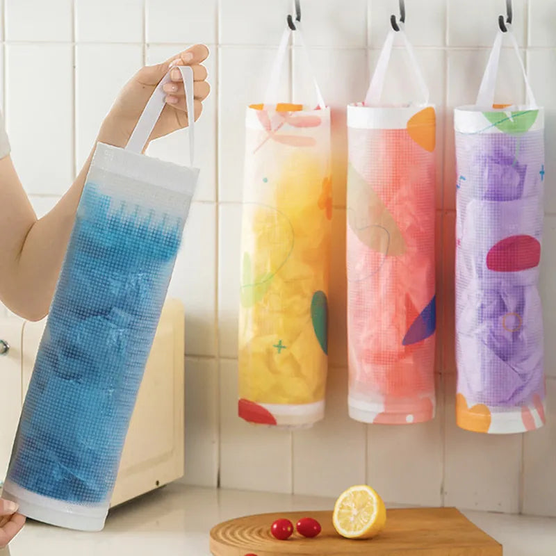 Home Trash Hanging Storage Plastic Bags Kitchen Organization Garbage Dispenser Wall Mounted Groceries Organizer Bag Send Hook