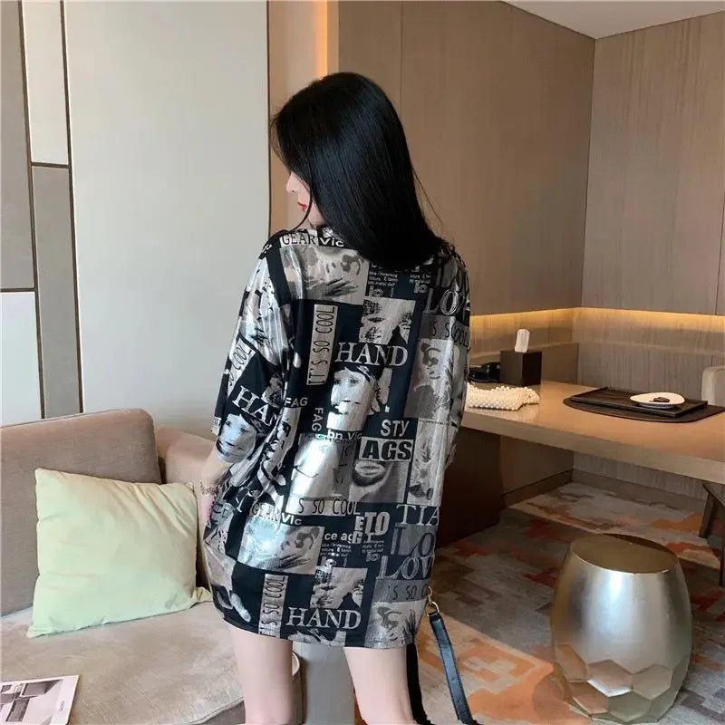 Summer Outfit Female Top Short Sleeve Women's T-shirt 2025 High Quality Y2k Fashion Korea Korean Style Popular Clothes Clothing