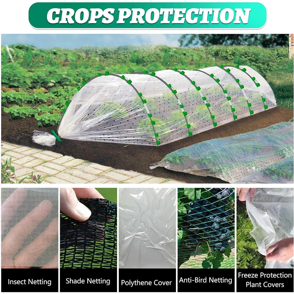 Greenhouse Hoops Grow Tunnel for Raised Beds Rust-Proof Fiberglass Frame for Garden Netting Kit Plant Shade Cloth Row Cover