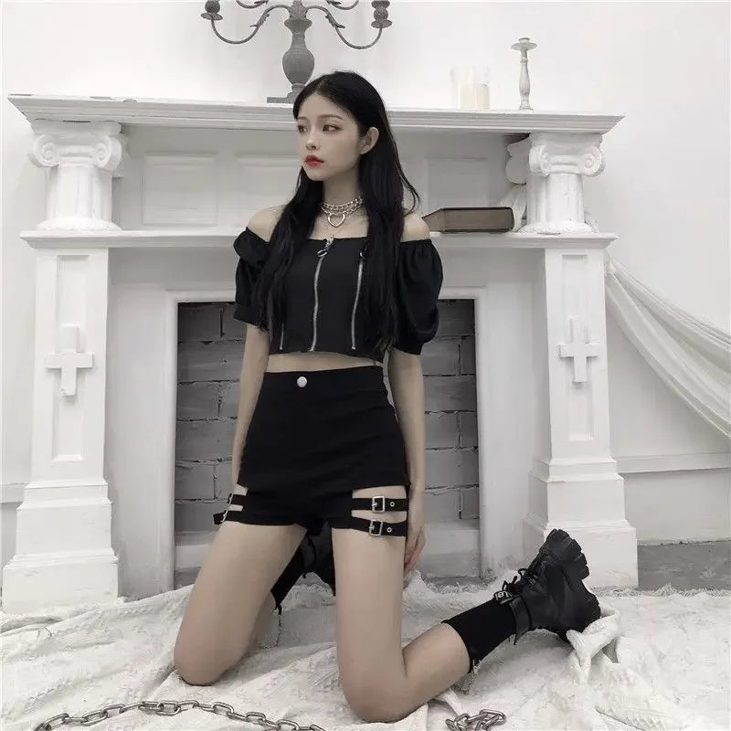 Sexy Woman Short Pants Coquette Black High Waist Shorts for Women Streetwear Jorts Aesthetic Elasticty Kpop Casual Hot Comfy XL