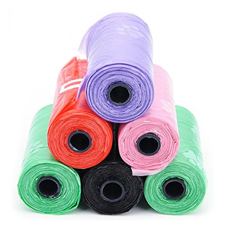10 Rolls Paw Printing Dog Poop Bag 15 Bags/ Roll Large Cat Waste Bags Doggie Outdoor Home Clean Refill Garbage Bag
