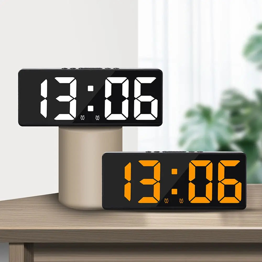 Digital Alarm desk Clock for A Bedroom LED Clock with Temperature Electronic Table Date Display with Large Screen Home Decor