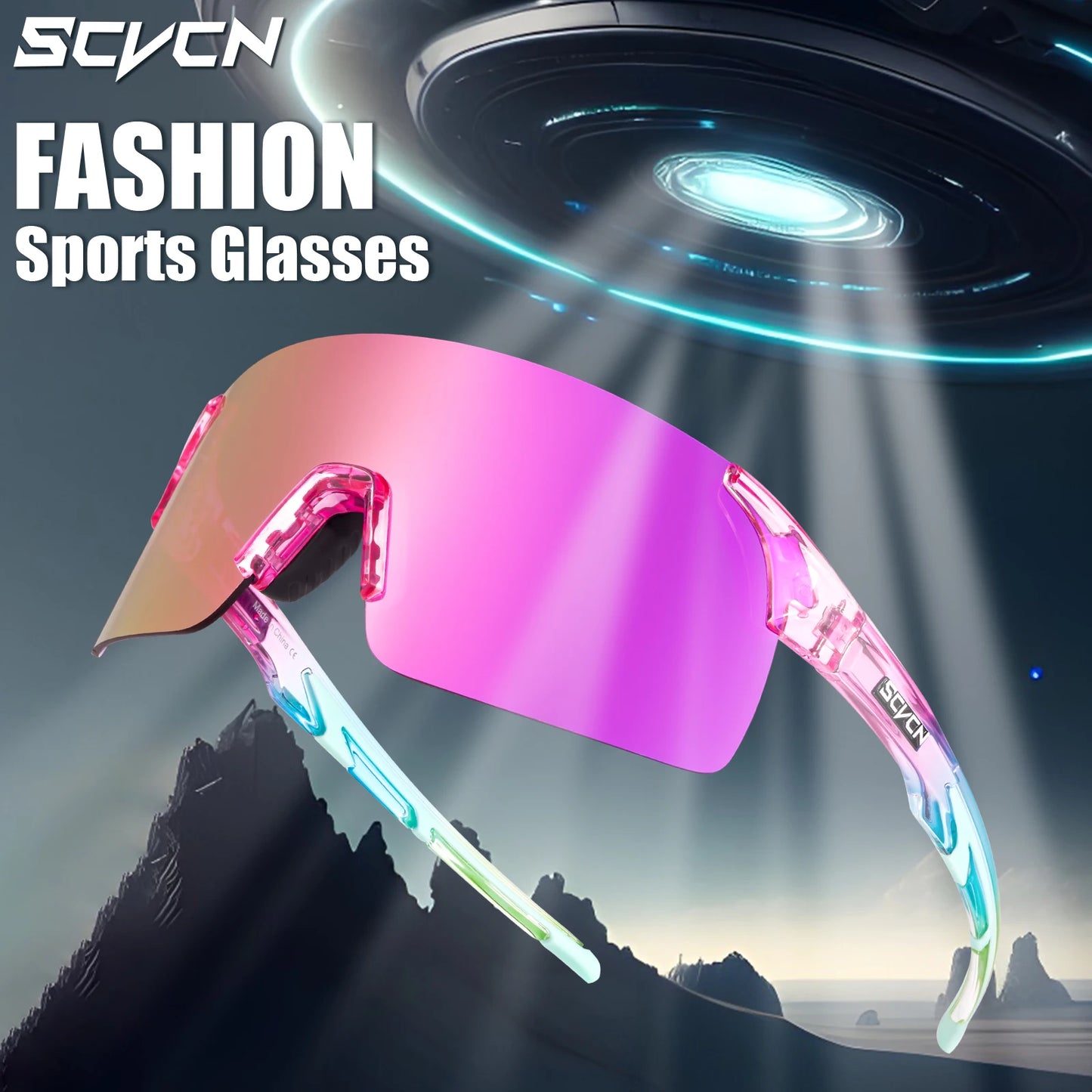 SCVCN New HD Cycling Sunglasses Sports Running Goggles Men's Women Mountain Bicycle Glasses Outdoor UV400 Bike Eyewear