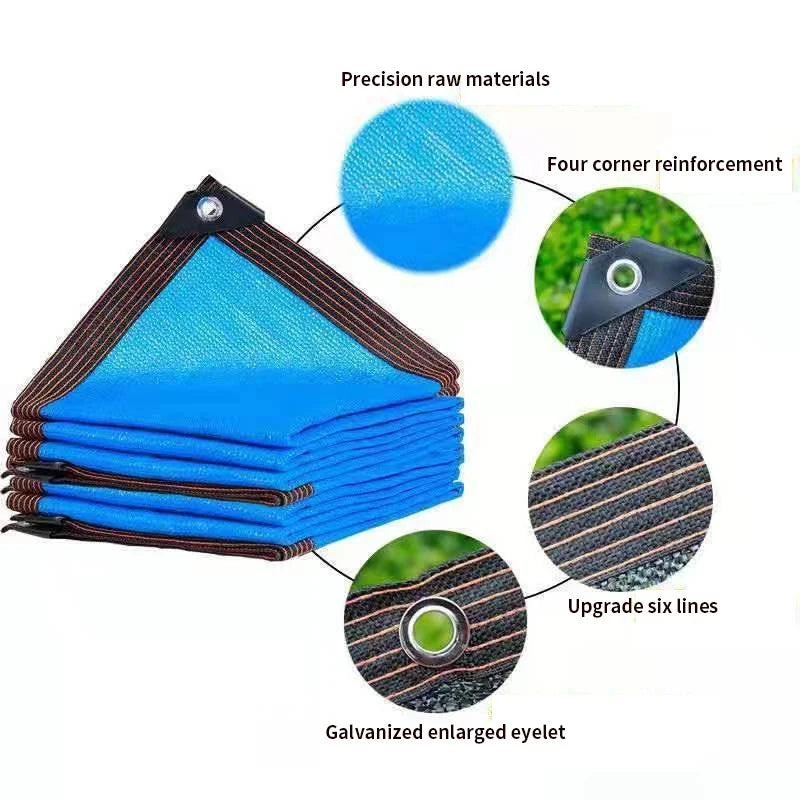 12-pin Sunshade Net Anti-ultraviolet Awning Plant Cover Net for Outdoor Garden Courtyard Swimming Pool Balcony Shade Cloth