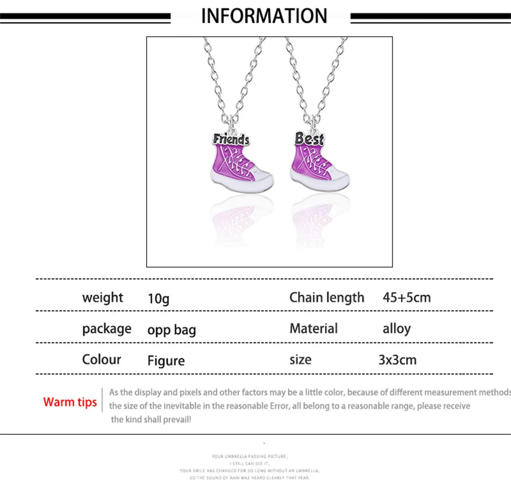 Hot Sale Couple Necklace 2 Piece Set Best Friend Necklace Choker Bff Alloy Pendant Necklace Men And Women Jewelry Gifts