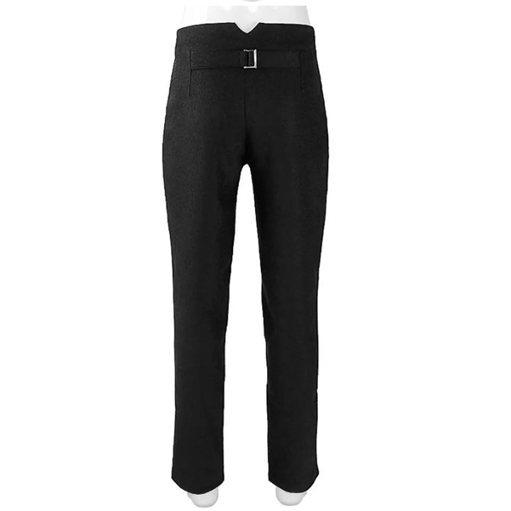 Men Steampunk Victorian Pants Historical High Waist Long men's Pants Retro Daily Button Casual Trousers Wedding Pants