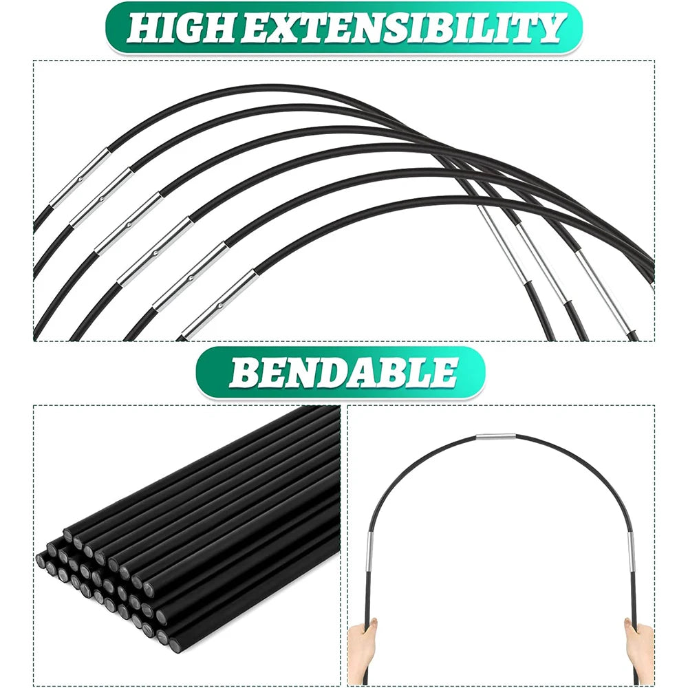 Greenhouse Hoops Grow Tunnel for Raised Beds Rust-Proof Fiberglass Frame for Garden Netting Kit Plant Shade Cloth Row Cover