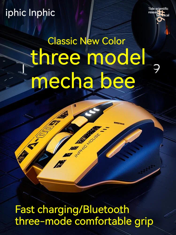 2.4G Bluetooth Rechargeable A9 Wireless Silent Mouse MechaStyle Mechanical Feel For Pc Gamer Office Computer Laptop
