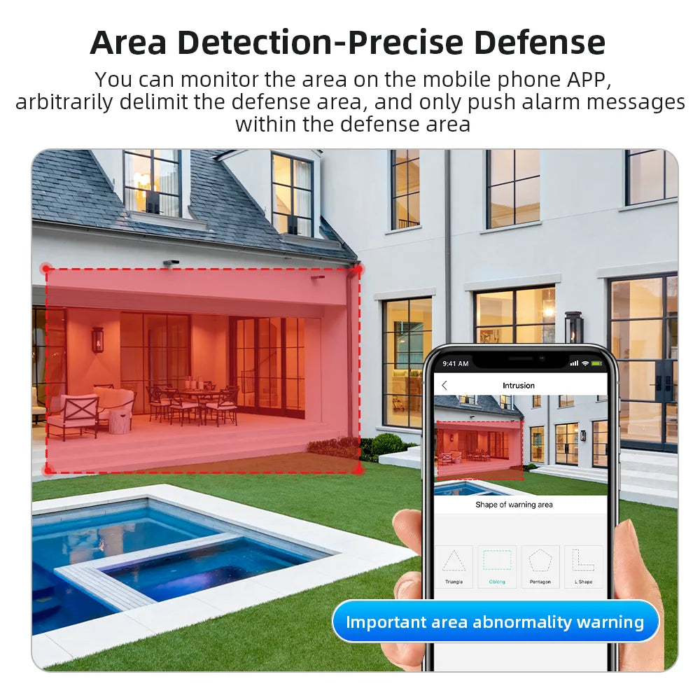4K 8MP Dual Lens Wifi Surveillance Camera 4X Digital Zoom AI Human Detect ONVIF Wireless Outdoor Security PTZ IP Cameras
