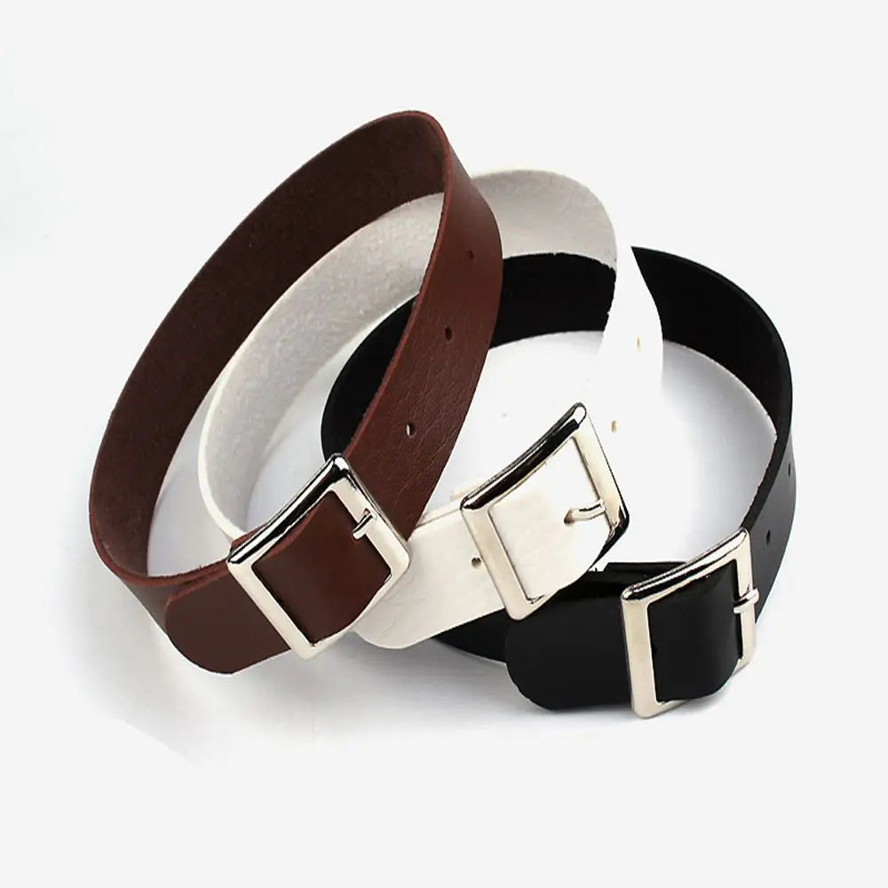 Fashion Gothic Punk Collar Necklace PU Leather Choker Necklace Buckle Collar