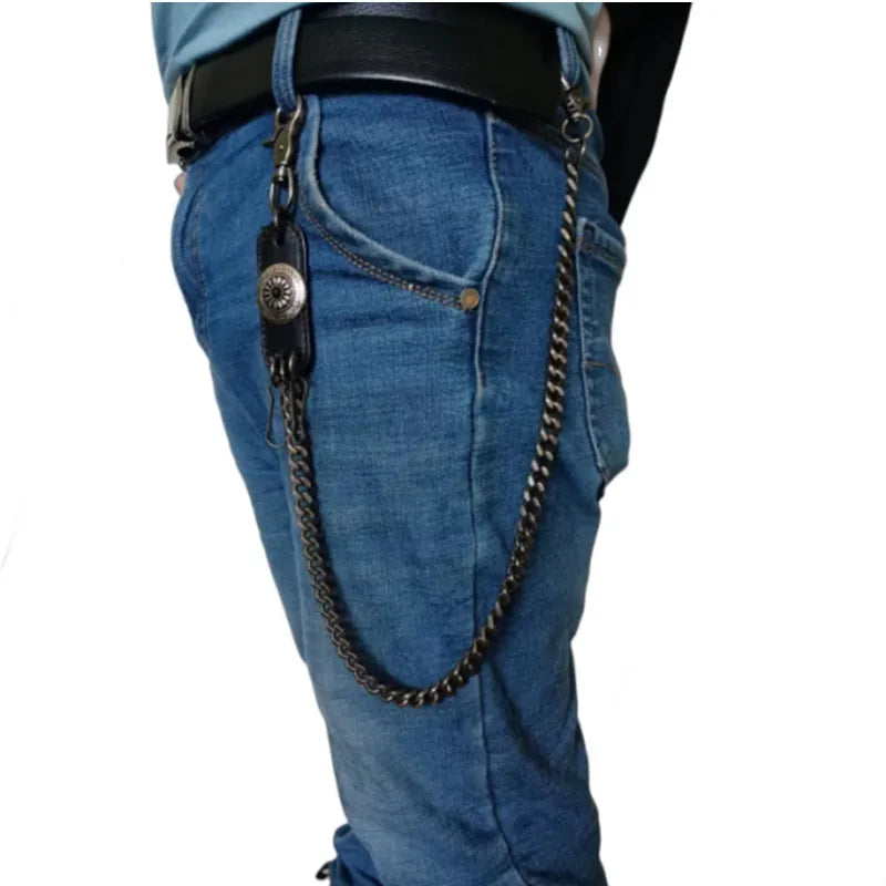 Hip Hop Punk Leather Skull Metal Casual Wild Pants Chain Wallet Chain Key Chain Men's Waist Chain
