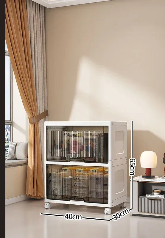Flip Storage Cabinet Living Room Snack Storage Rack Bedroom Multi-Layer Storage Shelf Multi-Functional Storage Bins Shoe Boxes