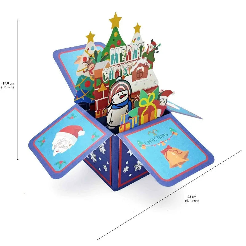 3D Pop Up Christmas Cards, Xmas Gift Greeting Cards For Your Friends, Children And Family, Included Blank Notecard & Envelope