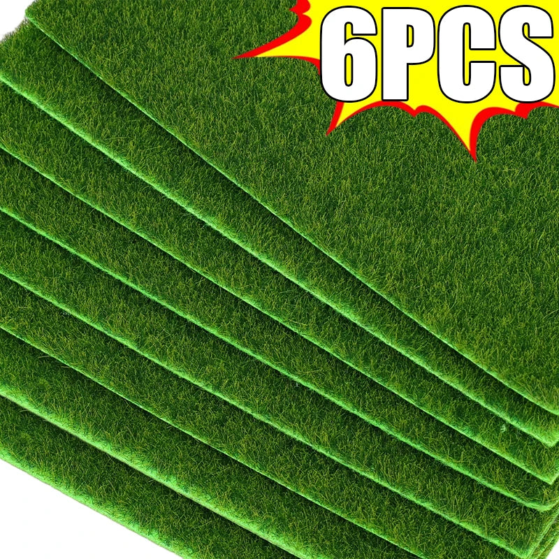 6/1PCS Artificial Green Lawns DIY Grass Mat Landscape Carpets Gardening Turf Outdoor Home Aquarium Wedding Decor Fake Grass