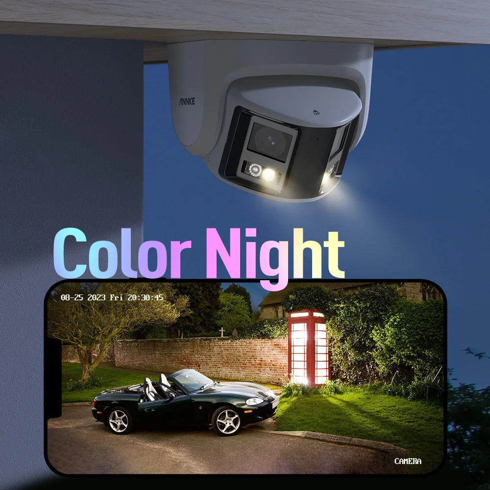 ANNKE 4K Camera Security Panoramic Dual Lens Human Detect Auto Track Two Way Audio IP Camera Dual Lens Poe 180° Wide View Angle