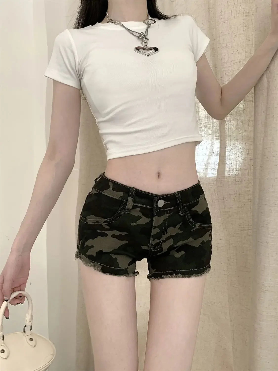 Sexy Low Rise Waist Female Short Jeans Pants Hot Elasticty Y2k Harajuku Women's Denim Shorts Vintage Trend 2025 Fashion Clothing