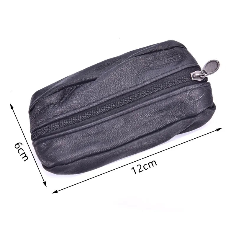 Men Car Key Case Leather Wallets Coin Purse Soft Zipper Bag Keychain Cover For Money Pocket Thin Wallets Ring Pouch Card Purse