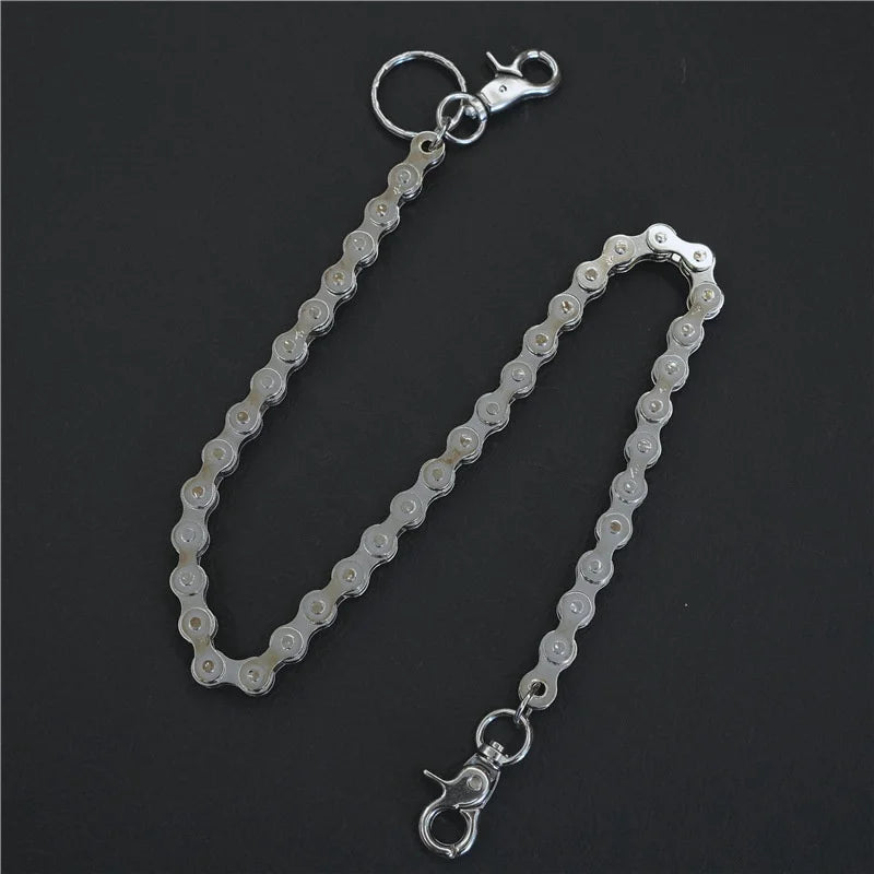 Punk Rock Unique Metal Minimalist Bicycle Chain Keychains for Men Women Trendy Hip Hop Waist Pants Chain Jeans Skirt Jewelry New