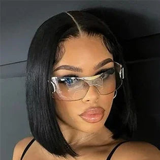 180 Density Body Wave Transparent Short Bob 13x4 Lace Front Human Hair Wigs 4x4 Pre Plucked Remy Lace Frontal Wig For Women