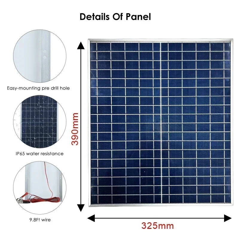 500W1000W 12V Photovoltaic Solar Panel, Power Bank Kit 100AController Solar Plate For Home/Camping/RV/Car Fast Battery Charger