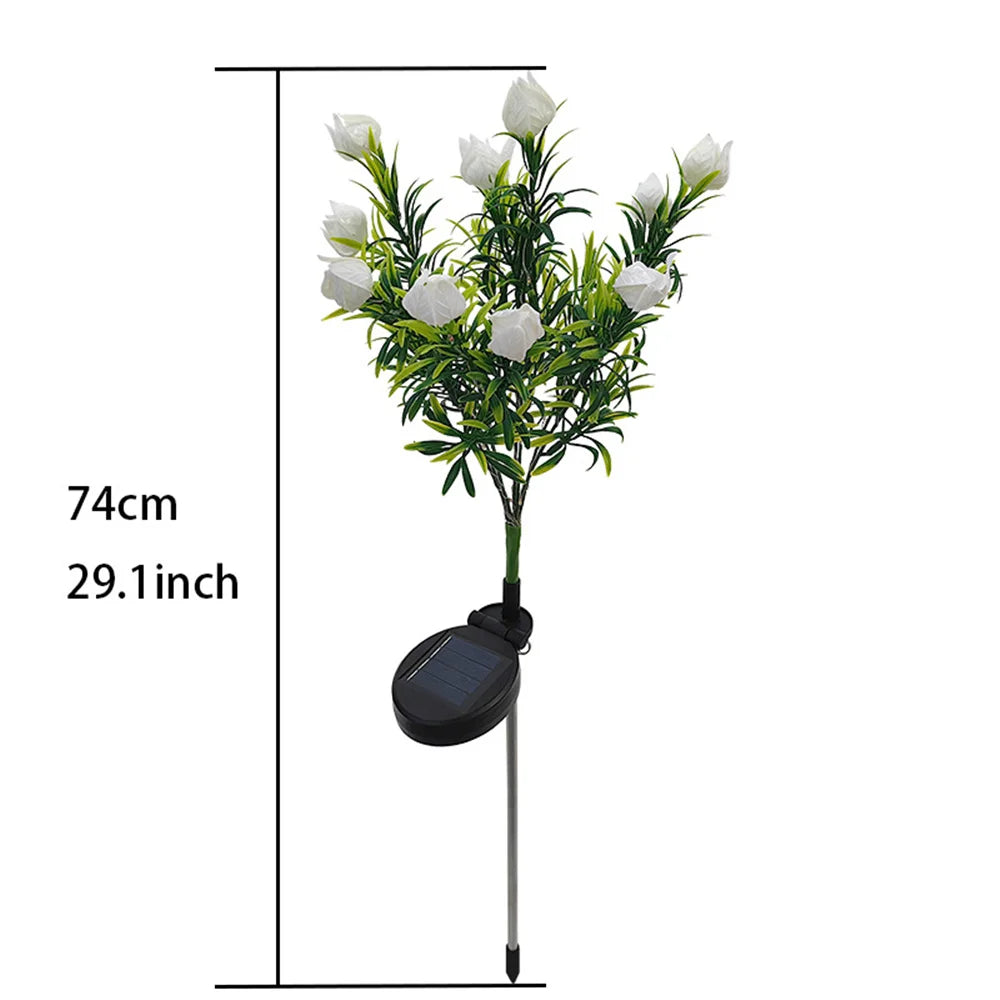1pc Solar Garden Light 42LED Artificial Tree Flower Gardenia Outdoor Waterproof Landscape Pathway Backyard Lawn Solar Lamp