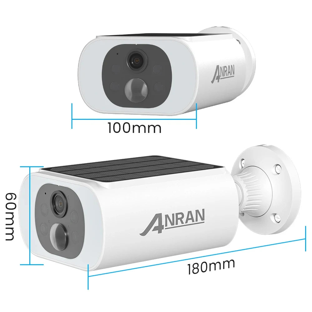 ANRAN 2/3/4 PCS Outdoor Wireless WIFI Camera 2.4G 3MP Battery Solar Security Camera Floodlight Color Night Vision Local Alarm