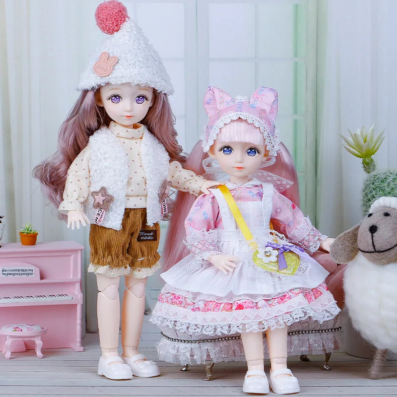 Fashion 1/6 Bjd Doll or Dress Up Clothes Accessories 30cm Princess Doll Kids Children's Girl Birthday Gift Toys