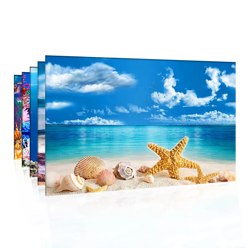 Background for Aquarium 3d Sticker Poster Fish Tank Aquarium Background accessories Decoration Ocean Plant Aquascape Painting