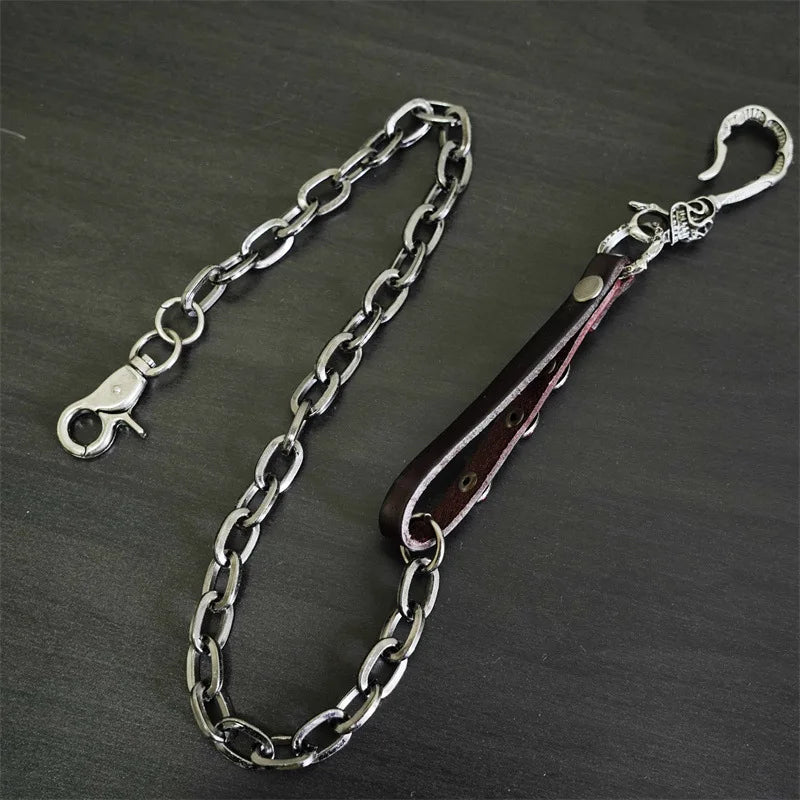 Hip Hop Punk Leather Skull Metal Casual Wild Pants Chain Wallet Chain Key Chain Men's Waist Chain