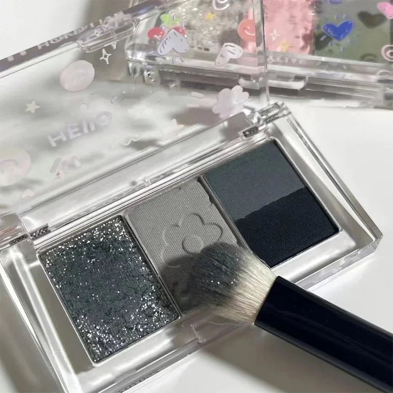Matte Glitter Eyeshadow Makeup Palette Waterproof Punk Smokey Green Pink Eye Shadow Cool Toned Gray Black Eyes Pigment Cosmetics