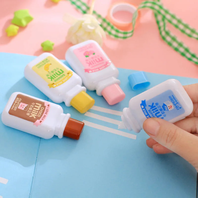 4 pcs/lot Novelty Milk Bottle Kawaii White Out Corrector Practical Correction Tape Diary Stationery School Supply